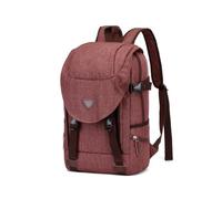 FANDARE Multi Pocket Rucksack with Headphone Hole Unisex Brown | backpack for men women, large capacity casual daypack for travel work school, polyester flap backpack with buckle closure