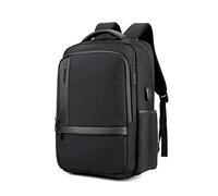 FANDARE New Laptop Backpack Business Travel Daypack with USB Earphone Port Waterproof College School Computer Bag Knapsack for Women Men Fits 15.6 Inch Notebook Nylon Black