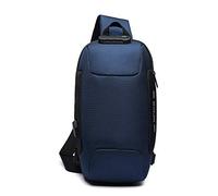 FANDARE New Men Sling Bag Anti-Theft Crossbody Bag Chest Pack with Password Lock,USB, Reflective Stripe Shoulder Bag for Cycling Camping Riding Hiking Waterproof Polyester Blue