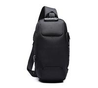 FANDARE New Men Sling Bag Anti-Theft Crossbody Bag Chest Pack with Password Lock,USB, Reflective Stripe Shoulder Bag for Cycling Camping Riding Hiking Waterproof Polyester Black