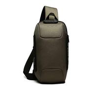 FANDARE New Men Sling Bag Anti-Theft Crossbody Bag Chest Pack with Password Lock,USB, Reflective Stripe Shoulder Bag for Cycling Camping Riding Hiking Waterproof Polyester Light Green