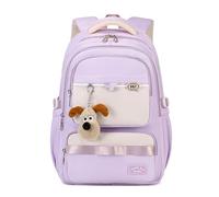 FANDARE New School Bags Girls School Backpack Back to School Student Daypacks Boys Students Bookbag City Rucksack Primary Junior High University Casual Daypacks Large Capacity Back Packs Light Purple