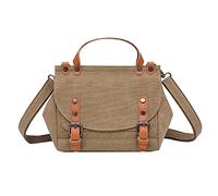 FANDARE Portable Handbag Canvas Phone Bags for Women Crossbody Shoulder Bag Wallet Purse for Sport Campus Work Daily Use Khaki