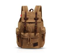 FANDARE Retro 15.6 Inch Backpack for Laptop, Laptop, Outdoor, Travel, Work, Student, Hiking, School Bags, Daypack Canvas, Khaki A, M, Leisure Backpack