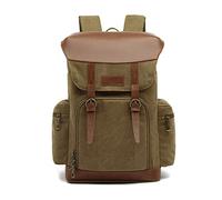 FANDARE Retro Backpack Daypack School College Laptop Backpack for Men Drawstring School Bag Travel Rucksack for Sports High School Middle Bookbag with Rain Cover Brown