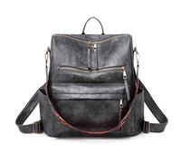 FANDARE Retro Backpacks 3 in 1 Women Shoulder Handbag Waterproof Girls School Bag Casual Daypacks Lightweight Rucksack for Commute Outdoor Travel School Campus Shopping Sport Durable PU Gray