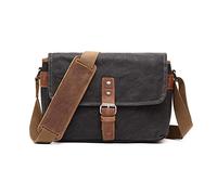 FANDARE Retro Camera Satchel - Canvas SLR Cameras Messenger Bag for Men & Women - School, College, Outdoor, Business Travel - Black