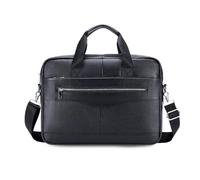 FANDARE Retro Leather Briefcase Mens Laptop Crossbody Shoulder Messenger Business Bag with Detachable Shoulder Bag & Multiple Pockets Professional Computer Bag for Work & Travel Black