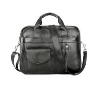 FANDARE Retro Men's Briefcase Shoulder Bags for 15.6 inch Laptop Tote Bag for Women Genuine Leather Messenger Crossbody Bag Cover Pack for Work Business Office College Travel Satchel Bag Black