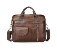 FANDARE Retro Men's Briefcase Shoulder Bags for 15.6 inch Laptop Tote Bag for Women Genuine Leather Messenger Crossbody Bag Cover Pack for Work Business Office College Travel Satchel Bag Brown