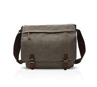 FANDARE Retro Shoulder Bag Canvas Messenger Bag for Men Postman Crossbody Bag Handbag fit 12.9 inch Laptop Business Satchel Bag for Travel School College Commuter Bookbag Large Briefcase Gray M