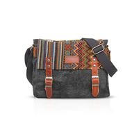 FANDARE Retro Shoulder Crossbody Bag Unisex Canvas Satchel Bag Messenger Pack for Business Commuter Outdoor Travel Camping Hiking Large Capacity