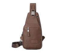 FANDARE Retro Sling Bag Crossbody Shoulder Bag Genuine Leather Small Cover Pack for Men Personal Flex Bag Chest Pack Everyday Carry Bag for Tactical Travel Work Outdoor Hiking Camping Chest Bag Brown