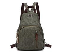 FANDARE Retro Sling Chest Backpack Multipurpose Crossbody Shoulder Bag Travel Backpack for Men Women Outdoor Cycling Indoor Gym Hiking Daypacks Durable Polyester ArmyGreen