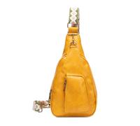 FANDARE Retro Women's Sling Bag, Fashion Crossbody Chest Bag with Adjustable Strap, Multi - Pocket PU Leather Shoulder Bag for Women Daily Use, Travel, Shopping Yellow