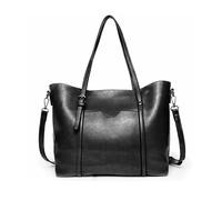 FANDARE Retro Women's Tote Bag Top-Handle Handbag Shoulder Hobo Bags Ladies Laptop Briefcase PU Leather Purse Large Crossbody Shopper Messenger Bag for Work, Office, Travel, Shopping Black