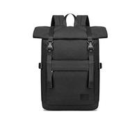 FANDARE Roll-top Backpack for 15.6 inch Laptop Casual Daypacks Anti-Theft Rucksack Teenager College School Bag Lightweight Knapsack for Men Women Outdoor Travel Hiking Camping Campus Black