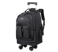 FANDARE Rolling Backpack for Men Men's Wheeled Business Backpack with Silent Wheels Convertible Laptop Carry-On Luggage Mobile Office Case Trolley Handle Daypacks for Business Travel Commute Black