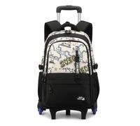 FANDARE Rolling Backpack for School Backpack with 6 Wheels for Boys Wheeled Bookbags Trolley School Bags for Teens Waterproof Backpack Rolling Rucksack Trolley School Bag for Boys Grils Black C
