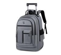 FANDARE Rolling Laptop Backpack with Wheels Travel Daypacks Men Lifestyle Leisure Urban Backpacks Men Versatile Street Knapsack College School Bag for Travel Outdoor Everyday Bags Polyester Grey