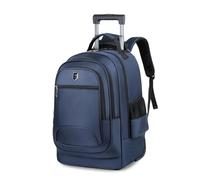 FANDARE Rolling Travel Bag 34L Wheeled Laptop Backpack Convertible Luggage with Wheels Daypacks Carry-On for Business Women Men Outdoor Urban Waterproof PU Film Hideable Pull Rod Backpacks Blue