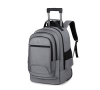 FANDARE Rolling Travel Bag 34L Wheeled Laptop Backpack Convertible Luggage with Wheels Daypacks Carry-On for Business Women Men Outdoor Urban Waterproof PU Film Hideable Pull Rod Backpacks Grey