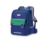 FANDARE School Backpack for Boys Girls Ergonomic Kids Rucksack with Magnetic Buckle Lightweight Waterproof Oxford Fabric Large Capacity Multi-Compartment Book Bag for Primary Students Blue