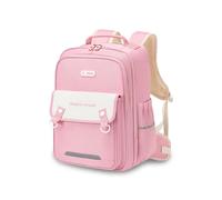 FANDARE School Backpack for Boys Girls Ergonomic Kids Rucksack with Magnetic Buckle Lightweight Waterproof Oxford Fabric Large Capacity Multi-Compartment Book Bag for Primary Students Pink