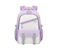 FANDARE School Backpack for Girls Lightweight Waterproof Rucksack Multi Pocket Bookbag with 16 Inch Laptop Compartment S-Shaped Shoulder Strap & Luggage Sleeve for Primary Junior School Purple