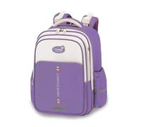 FANDARE School Bag for Girls Boys Primary Kids Lightweight Backpack with Multi-Compartment Water Resistant Oxford Daypack Reflective Stripe Rucksack with Adjustable Chest Strap Purple