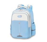 FANDARE School Bag for Girls Boys Primary Kids Lightweight Backpack with Multi-Compartment Water Resistant Oxford Daypack Reflective Stripe Rucksack with Adjustable Chest Strap Light Blue