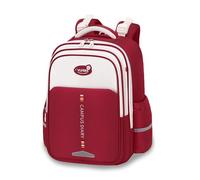 FANDARE School Bag for Girls Boys Primary Kids Lightweight Backpack with Multi-Compartment Water Resistant Oxford Daypack Reflective Stripe Rucksack with Adjustable Chest Strap Red