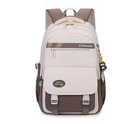 FANDARE School Bags College Daypacks Casual Backpack for Primary Middle and high School Student Bookbags for Daughter Son Travel Spring Outing University Hiking with Plush Pendant Brown