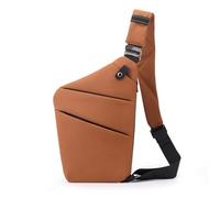 FANDARE Segmented Sling Bag Women Sport Crossbody Bag Men Chest Pack Motorcycle Unisex Shoulder Bag Cover Pack Right Shoulder Carry Body for Outdoor Running Travel Daypacks Red Brown