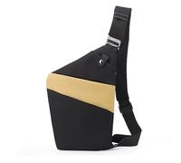 FANDARE Segmented Sling Bag Women Sport Crossbody Bag Men Chest Pack Motorcycle Unisex Shoulder Bag Cover Pack Right Shoulder Carry Body for Outdoor Running Travel Daypacks Black Khaki