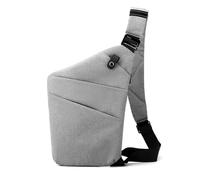 FANDARE Segmented Sling Bag Women Sport Crossbody Bag Men Chest Pack Motorcycle Unisex Shoulder Bag Cover Pack Right Shoulder Carry Body for Outdoor Running Travel Daypacks Light Grey