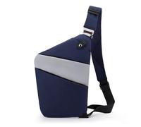 FANDARE Segmented Sling Bag Women Sport Crossbody Bag Men Chest Pack Motorcycle Unisex Shoulder Bag Cover Pack Right Shoulder Carry Body for Outdoor Running Travel Daypacks Blue Grey