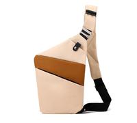 FANDARE Segmented Sling Bag Women Sport Crossbody Bag Men Chest Pack Motorcycle Unisex Shoulder Bag Cover Pack Right Shoulder Carry Body for Outdoor Running Travel Daypacks Khaki Brown