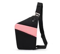 FANDARE Segmented Sling Bag Women Sport Crossbody Bag Men Chest Pack Motorcycle Unisex Shoulder Bag Cover Pack Right Shoulder Carry Body for Outdoor Running Travel Daypacks Black Pink