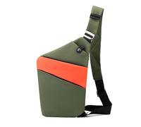 FANDARE Segmented Sling Bag Women Sport Crossbody Bag Men Chest Pack Motorcycle Unisex Shoulder Bag Cover Pack Right Shoulder Carry Body for Outdoor Running Travel Daypacks Green Orange
