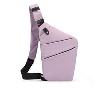 FANDARE Segmented Sling Bag Women Sport Crossbody Bags Men Chest Pack Motorcycle Unisex Gym Cover Pack Left Shoulder Carry Body for Outdoor Running Travel Daypacks Light Purple