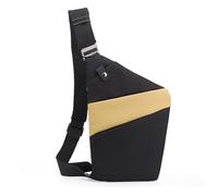 FANDARE Segmented Sling Bag Women Sport Crossbody Bags Men Chest Pack Motorcycle Unisex Gym Cover Pack Left Shoulder Carry Body for Outdoor Running Travel Daypacks Black Khaki