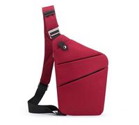 FANDARE Segmented Sling Bag Women Sport Crossbody Bags Men Chest Pack Motorcycle Unisex Gym Cover Pack Left Shoulder Carry Body for Outdoor Running Travel Daypacks Wine Red