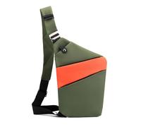 FANDARE Segmented Sling Bag Women Sport Crossbody Bags Men Chest Pack Motorcycle Unisex Gym Cover Pack Left Shoulder Carry Body for Outdoor Running Travel Daypacks Green Orange