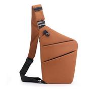 FANDARE Segmented Sling Bag Women Sport Crossbody Bags Men Chest Pack Motorcycle Unisex Gym Cover Pack Left Shoulder Carry Body for Outdoor Running Travel Daypacks Red Brown
