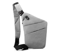 FANDARE Segmented Sling Bag Women Sport Crossbody Bags Men Chest Pack Motorcycle Unisex Gym Cover Pack Left Shoulder Carry Body for Outdoor Running Travel Daypacks Light Grey