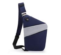FANDARE Segmented Sling Bag Women Sport Crossbody Bags Men Chest Pack Motorcycle Unisex Gym Cover Pack Left Shoulder Carry Body for Outdoor Running Travel Daypacks Blue Grey