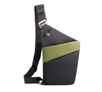 FANDARE Segmented Sling Bag Women Sport Crossbody Bags Men Chest Pack Motorcycle Unisex Gym Cover Pack Left Shoulder Carry Body for Outdoor Running Travel Daypacks Black Green