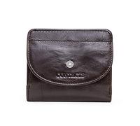 FANDARE Short Wallet Credit Card Holder for Men Women Genuine Leather Purse Waterproof Bifold Wallet Coin Pocket Purse Holders Money Organizers Brown