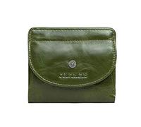 FANDARE Short Wallet Credit Card Holder for Men Women Genuine Leather Purse Waterproof Bifold Wallet Coin Pocket Purse Holders Money Organizers Green